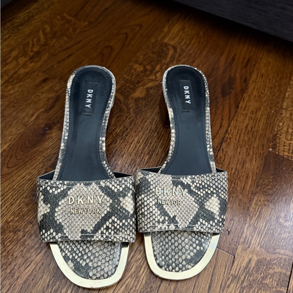 DKNY Women's Snakeskin Slide Sandals